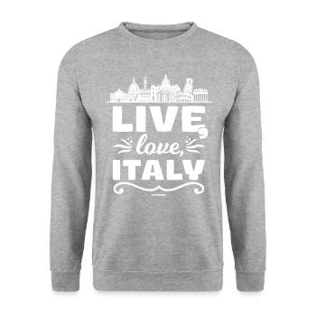 Italy Italian Flag Italia Gift - Unisex Sweatshirt - salt & pepper - Front - Alina (178cm) & Michal (187cm)