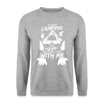 Camping Nature Animals Wilderness Mountains Forest - Unisex Sweatshirt - salt & pepper - Front - Alina (178cm) & Michal (187cm)