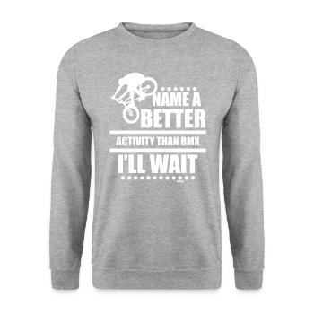 BMX Bike Sport Adrenaline - Unisex Sweatshirt - salt & pepper - Front - Alina (178cm) & Michal (187cm)
