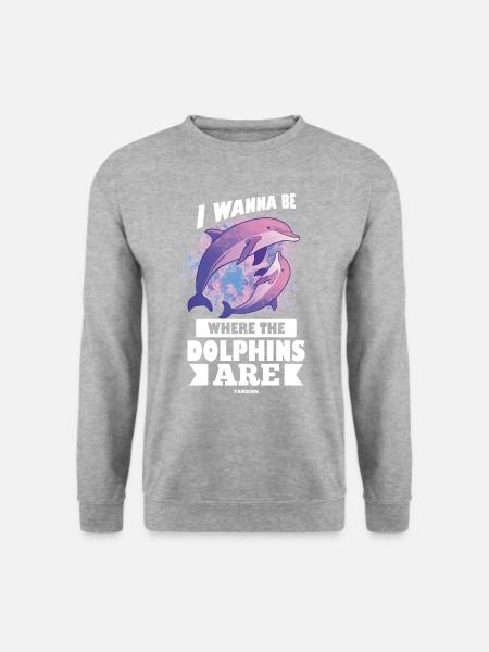 Delfin - Unisex Pullover - Weißgrau meliert