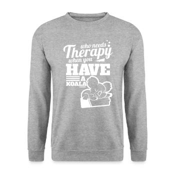 Koala Therapie süßes Tier aus Australien - Unisex Pullover - Weißgrau meliert - Vorne - Alina (178cm) & Michal (187cm)