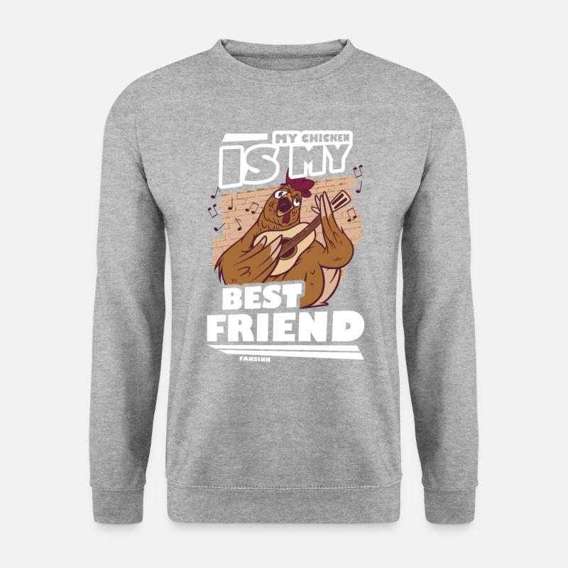 Huhn - Unisex Pullover - Weißgrau meliert