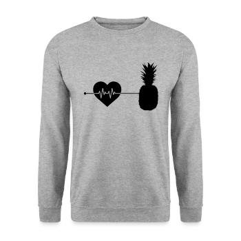 Le rythme cardiaque de l’ananas - Sweat-shirt Unisexe - gris chiné - Devant - Alina (178cm) & Michal (187cm)