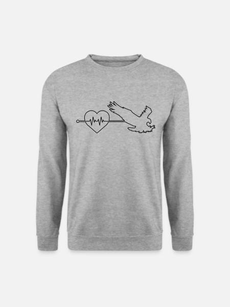 Eagle heartbeat - Unisex Sweatshirt - salt & pepper