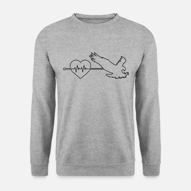Adler Herzschlag - Unisex Pullover - Weißgrau meliert