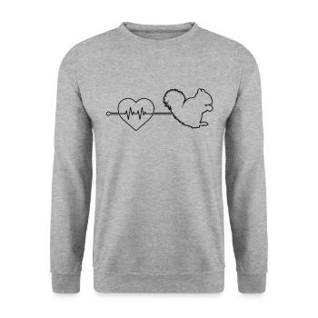 Squirrel heartbeat - Unisex Sweatshirt - salt & pepper - Front - Alina (178cm) & Michal (187cm)