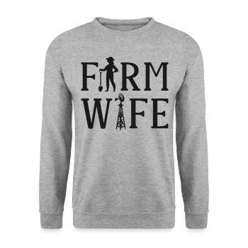 Farming Farmer Wife Farm Wife - Unisex Sweatshirt - salt & pepper - Front - Alina (178cm) & Michal (187cm)