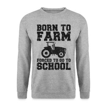 Farming Farmer Vintage Tractor - Unisex Pullover - Weißgrau meliert - Vorne - Alina (178cm) & Michal (187cm)