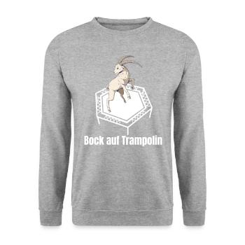 Bock Auf Trampolin - Fitness Workout Athlete Jump - Unisex Pullover - Weißgrau meliert - Vorne - Alina (178cm) & Michal (187cm)
