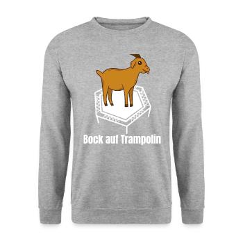 Bock Auf Trampolin - Fitness Workout Athlete Jump - Unisex Pullover - Weißgrau meliert - Vorne - Alina (178cm) & Michal (187cm)
