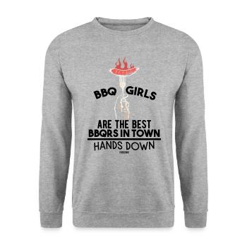 Les femmes grillent mieux que les hommes - Sweat-shirt Unisexe - gris chiné - Devant - Alina (178cm) & Michal (187cm)