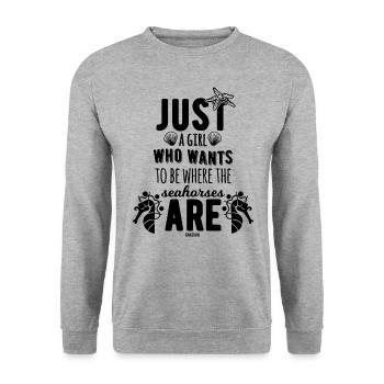 Seahorse Girl Starfish Ocean Holiday - Sweat-shirt Unisexe - gris chiné - Devant - Alina (178cm) & Michal (187cm)