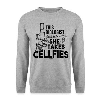Chemical laboratory assistant Scientist - Unisex Sweatshirt - salt & pepper - Front - Alina (178cm) & Michal (187cm)