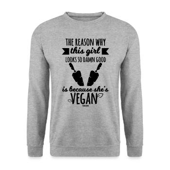 Vegan mère fille végétarienne - Sweat-shirt Unisexe - gris chiné - Devant - Alina (178cm) & Michal (187cm)