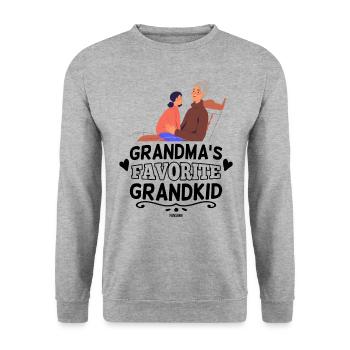 Grandma her dearest grandchild - Unisex Sweatshirt - salt & pepper - Front - Alina (178cm) & Michal (187cm)