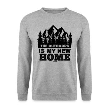 Nature Forest Fir tree Hiking - Unisex Sweatshirt - salt & pepper - Front - Alina (178cm) & Michal (187cm)