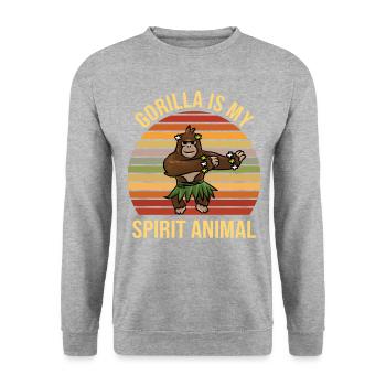 Spirit Animal Gorilla Dance Music - Sweat-shirt Unisexe - gris chiné - Devant - Alina (178cm) & Michal (187cm)