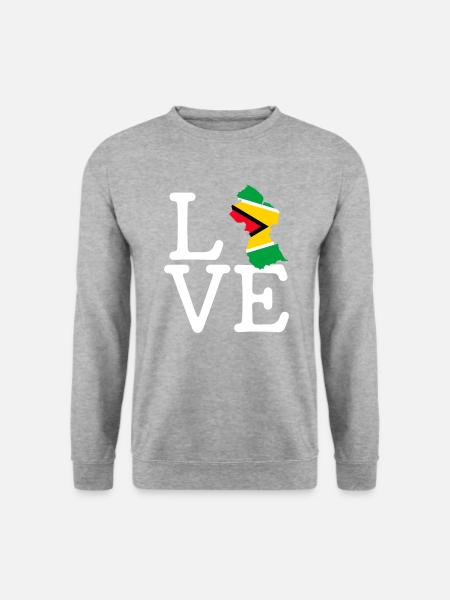 guyana love, guyana - Unisex Pullover - Weißgrau meliert