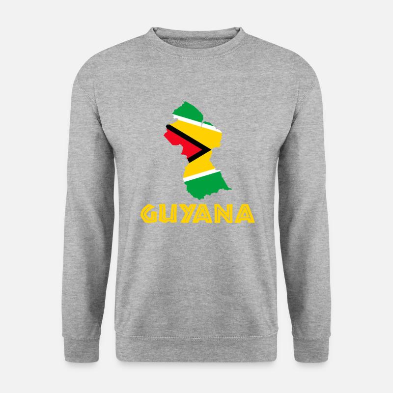 guyanese map, guyana - Unisex Pullover - Weißgrau meliert