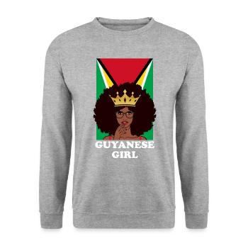 guyanese girl, guyana - Unisex Pullover - Weißgrau meliert - Vorne - Alina (178cm) & Michal (187cm)