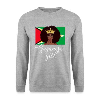 guyanese girl, guyana - Unisex Pullover - Weißgrau meliert - Vorne - Alina (178cm) & Michal (187cm)