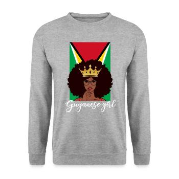 guyanese girl, guyana - Unisex Pullover - Weißgrau meliert - Vorne - Alina (178cm) & Michal (187cm)