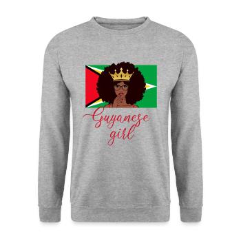 guyanese girl, guyana - Unisex Pullover - Weißgrau meliert - Vorne - Alina (178cm) & Michal (187cm)