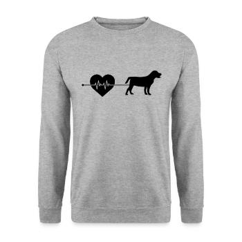Battements de cœur de chien - Sweat-shirt Unisexe - gris chiné - Devant - Alina (178cm) & Michal (187cm)