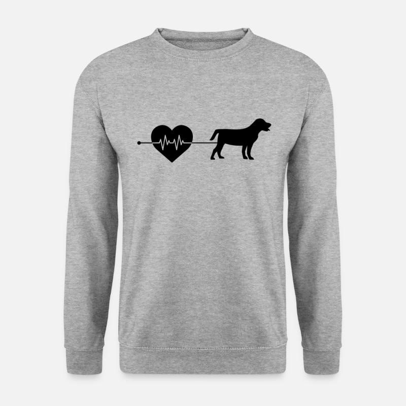 Hund Herzschlag - Unisex Pullover - Weißgrau meliert