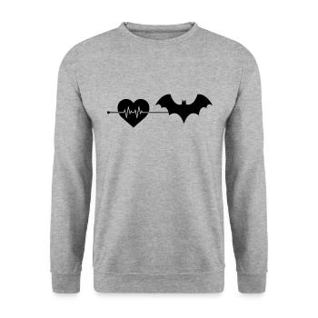 Battement de cœur de chauve-souris - Sweat-shirt Unisexe - gris chiné - Devant - Alina (178cm) & Michal (187cm)