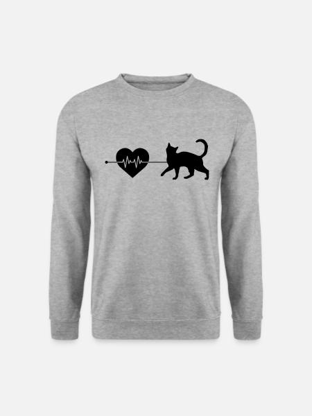 Cat heartbeat - Unisex Sweatshirt - salt & pepper