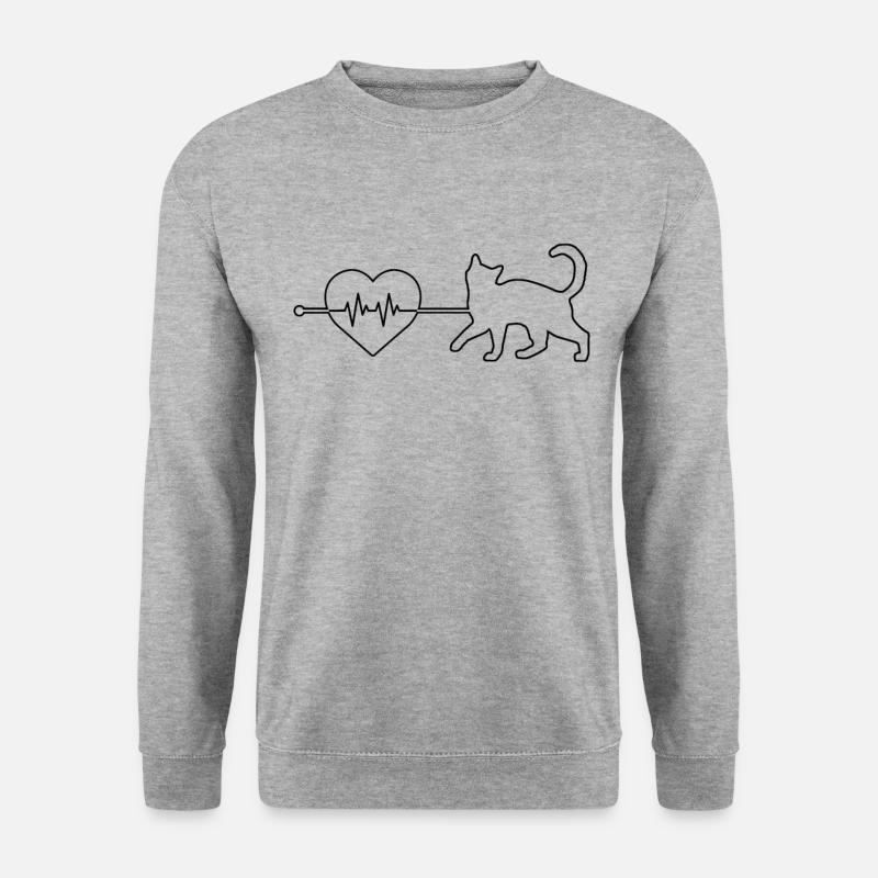 Cat heartbeat - Unisex Sweatshirt - salt & pepper