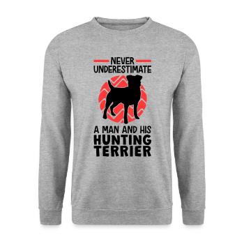 Ne sous-estimez jamais un terrier de chasse allemand - Sweat-shirt Unisexe - gris chiné - Devant - Alina (178cm) & Michal (187cm)