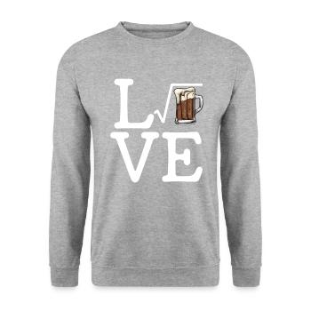 I love root beer, root beer - Unisex Pullover - Weißgrau meliert - Vorne - Alina (178cm) & Michal (187cm)