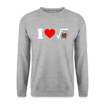 I love root beer, root beer - Unisex Pullover - Weißgrau meliert - Vorne - Alina (178cm) & Michal (187cm)