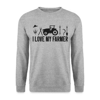 Farming Farmer Vintage Tractor I - Unisex Pullover - Weißgrau meliert - Vorne - Alina (178cm) & Michal (187cm)