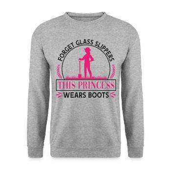 Agriculteur Forget Glass - Sweat-shirt Unisexe - gris chiné - Devant - Alina (178cm) & Michal (187cm)