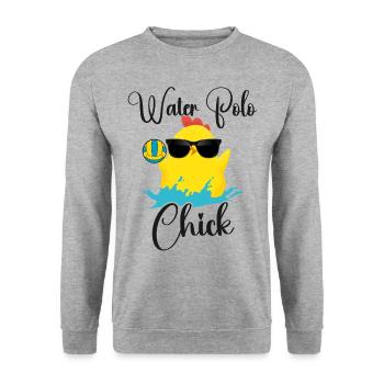 Water Polo Chicken Girl Water Polo - Unisex Pullover - Weißgrau meliert - Vorne - Alina (178cm) & Michal (187cm)