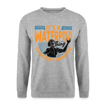 Water Polo Vintage It's A Water - Unisex Sweatshirt - salt & pepper - Front - Alina (178cm) & Michal (187cm)