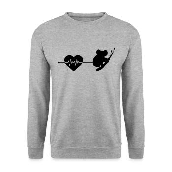 Koala heartbeat - Unisex Sweatshirt - salt & pepper - Front - Alina (178cm) & Michal (187cm)