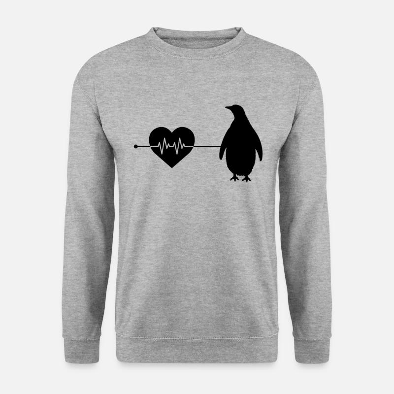 Penguin heartbeat - Unisex Sweatshirt - salt & pepper