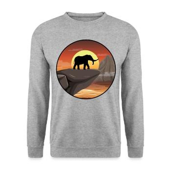 Retro Graphic Animal Keeper Zoo Keeper Animal Love - Unisex Pullover - Weißgrau meliert - Vorne - Alina (178cm) & Michal (187cm)
