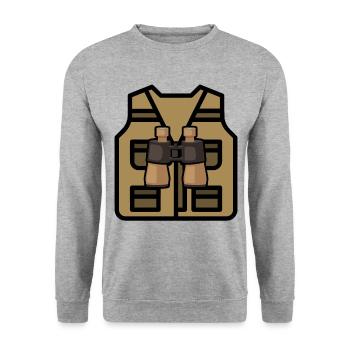 Costume Graphic Animal Keeper Zoo Keeper Animal Lo - Unisex Pullover - Weißgrau meliert - Vorne - Alina (178cm) & Michal (187cm)