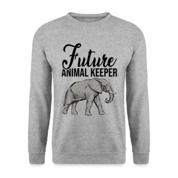 Future Animal Keeper Animal Lover Zoo Keeper Zoolo - Unisex Pullover - Weißgrau meliert - Vorne - Alina (178cm) & Michal (187cm)