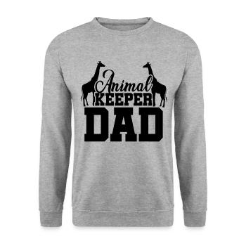 Animal Keeper Dad Zoo Keeper Animal Lover Zoologis - Unisex Pullover - Weißgrau meliert - Vorne - Alina (178cm) & Michal (187cm)