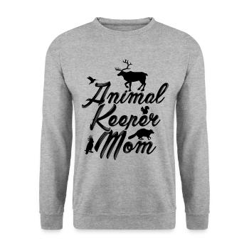 Animal Keeper Mom Zoo Keeper Animal Lover Zoologis - Unisex Pullover - Weißgrau meliert - Vorne - Alina (178cm) & Michal (187cm)