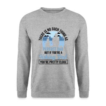 Rod Fisher Fish Lustiger Fischer-fischen-vati - Unisex Pullover - Weißgrau meliert - Vorne - Alina (178cm) & Michal (187cm)