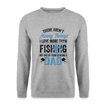 Fishing Rod Fisher Fish Fisherman Fishing Dad - Unisex Sweatshirt - salt & pepper - Front - Alina (178cm) & Michal (187cm)