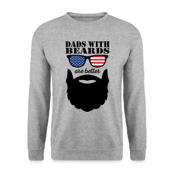 Bearded Dad with Beard Cool Father Beard Wearer - Unisex Sweatshirt - salt & pepper - Front - Alina (178cm) & Michal (187cm)