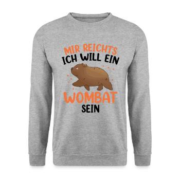 Wombat mir reichts Australien Beuteltier - Unisex Pullover - Weißgrau meliert - Vorne - Alina (178cm) & Michal (187cm)